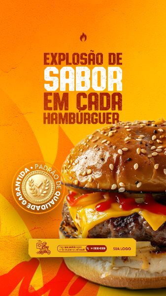 STORY - HAMBURGUERIA - EXPLOSÃO DE SABOR EM CADA HAMBÚRGUER