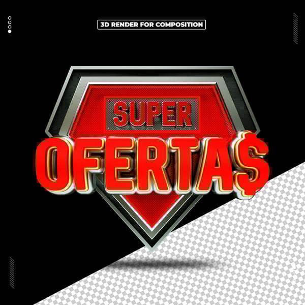 SELO 3D SUPER OFERTAS PARA COMPOSIÇÃO