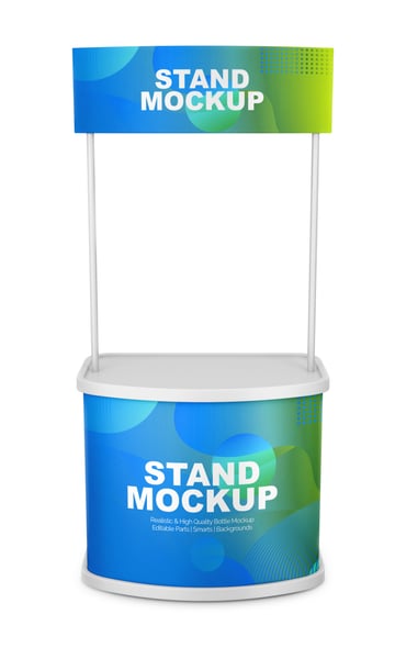 BALCÃO DE DIVULGAÇÃO PSD EDITÁVEL MOCKUP