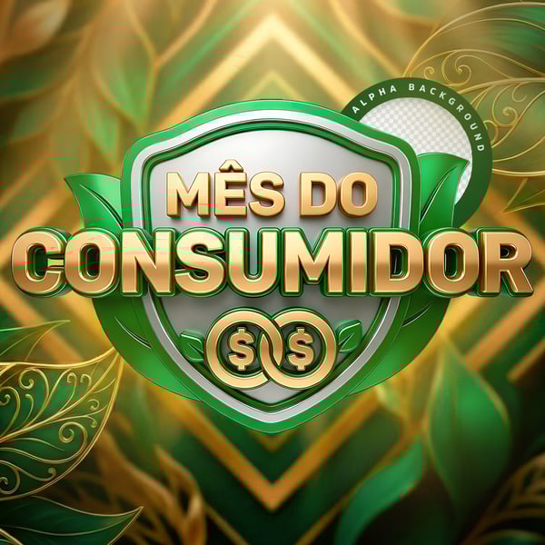 SELO 3D PARA COMPOSIÇÃO MÊS DO CONSUMIDOR 3