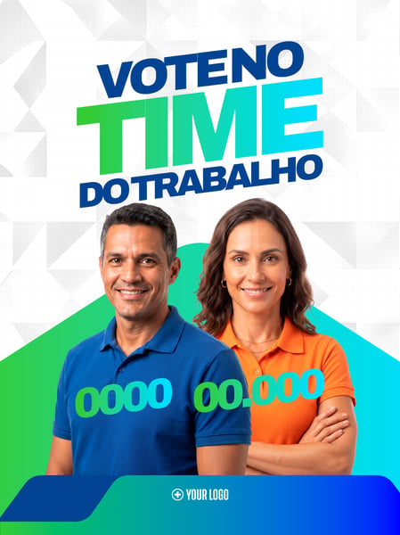CAMPANHA POLÍTICA TIME DO TRABALHO SOCIAL MEDIA FLYER PSD EDITÁVEL
