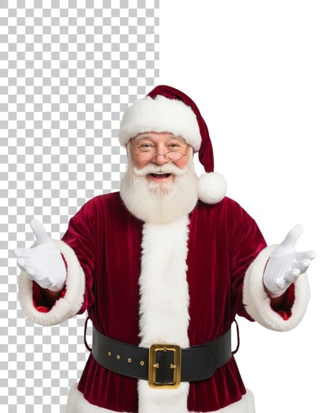 IMAGEM DE COMPOSIÇÃO PAPAI NOEL DE BRAÇOS ABERTOS EM PNG
