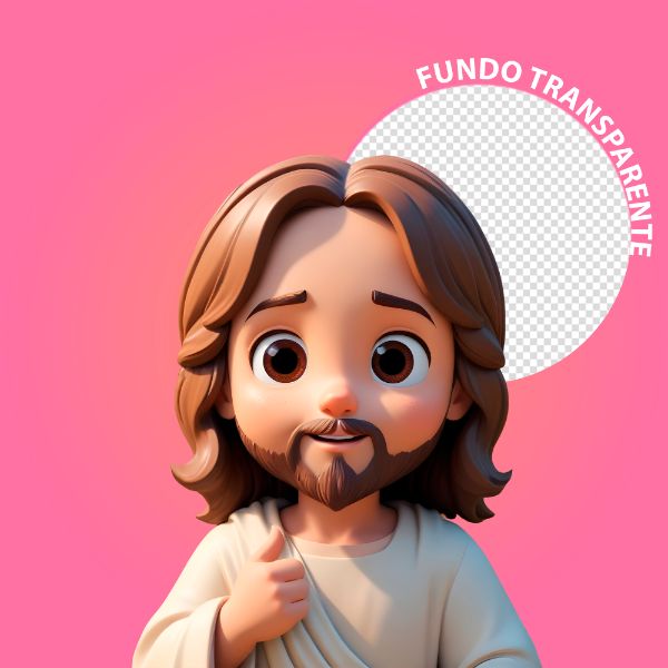 ILUSTRAÇÃO 3D DE JESUS CRISTO COM FUNDO TRANSPARENTE