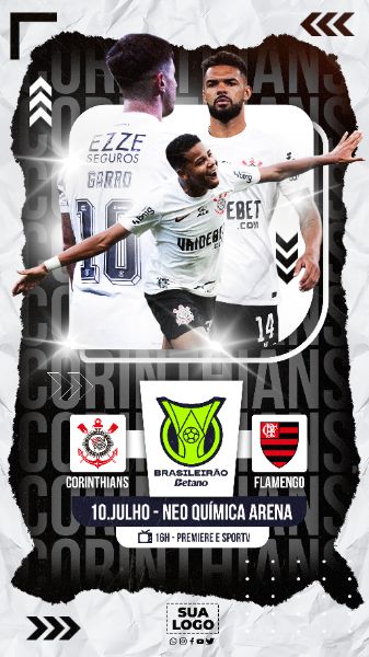 FLYER ESPORTIVO BRASILEIRÃO DIA DE JOGO CORINTHIANS STORIES