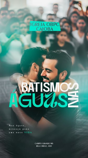 FLYER GOSPEL IGREJA BATISMO NAS ÁGUAS PSD STORY 2