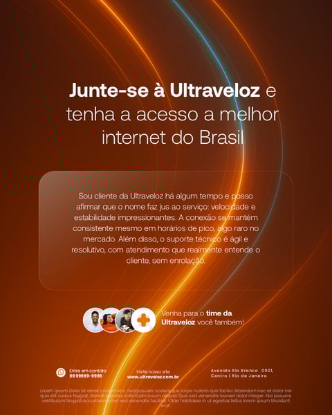 JUNTE SE A ULTRAVELOZ E TENHA ACESSO A MELHOR INTERNET DO BRASIL SOCIAL MEDIA PSD EDITÁVEL