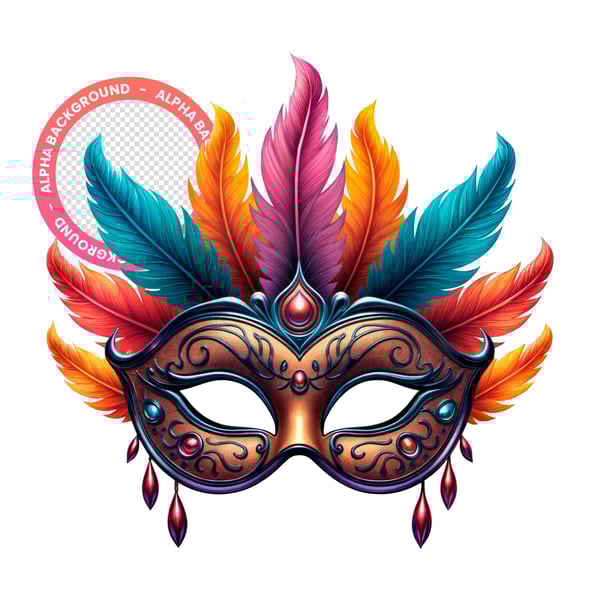 MASCARAS DE CARNAVAL COLORIDA ELEMENTO 3D IMAGEM EM PNG IMAGEM SEM FUNDO