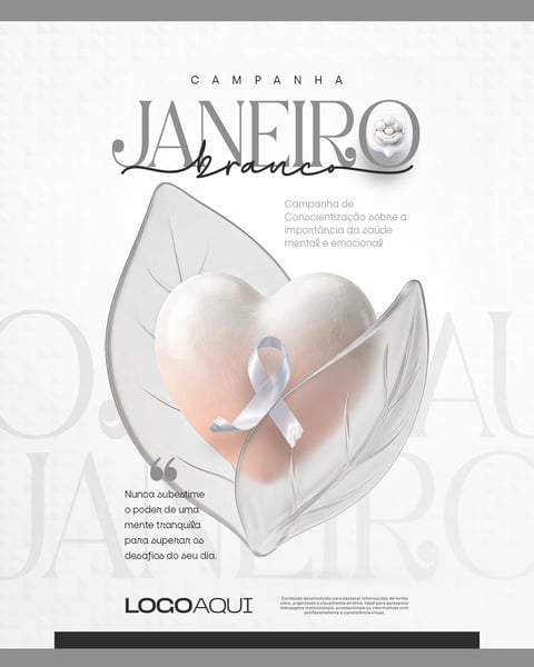 CAMPANHA JANEIRO BRANCO SAÚDE MENTAL SOCIAL MEDIA FLYER PSD EDITÁVEL