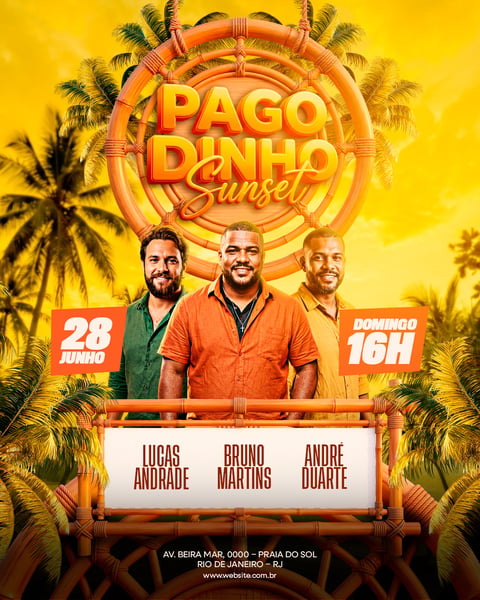 FLYER PARA SHOWS PAGODINHO SUNSET FEED 221