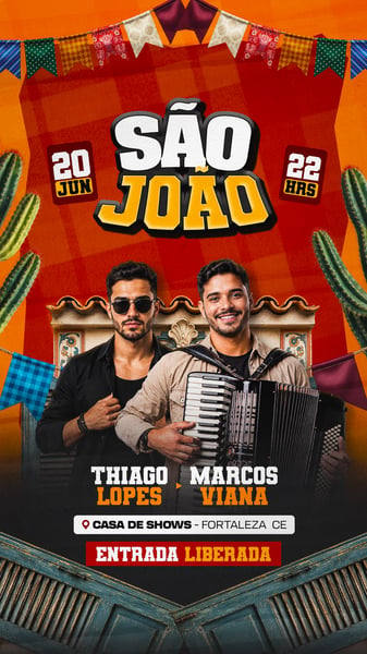30 FLYER FESTA SÃO JOÃO STORY PSD EDITÁVEL