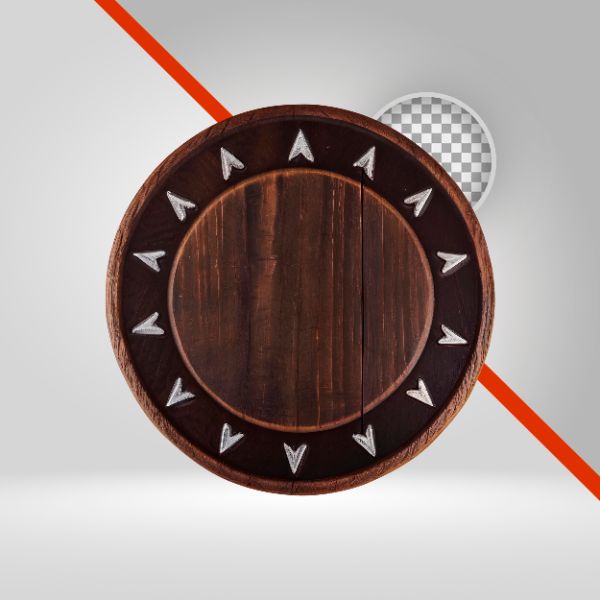 CÍRCULO DE MADEIRA 3D, SOL VERÃO, ELIPSE PRA TEXTO, RODA, TÁBUA DE CORTE, SÃO JOÃO, ARRAIÁ, SERTANEJO, ELEMENTO PNG