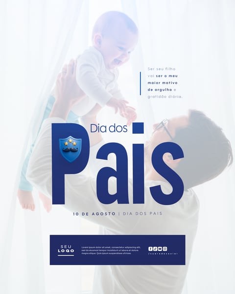 DIA DOS PAIS AGOSTO SOCIAL MEDIA POST EDITÁVEL FEED 50