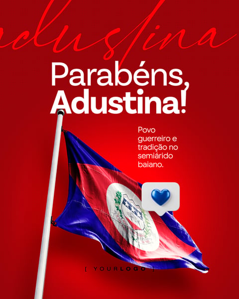 PARABÉNS ADUSTINA CIDADE SOCIAL MEDIA PSD EDITÁVEL