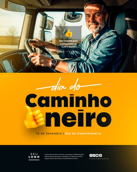 DIA DO CAMINHONEIRO 16 DE SETEMBRO SOCIAL MEDIA PSD EDITÁVEL 6