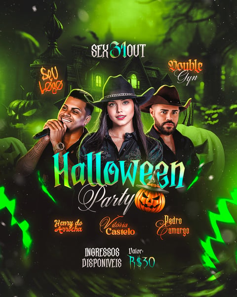 FLYER DE SHOWS HALLOWEEN PARTY SERTANEJO FEED