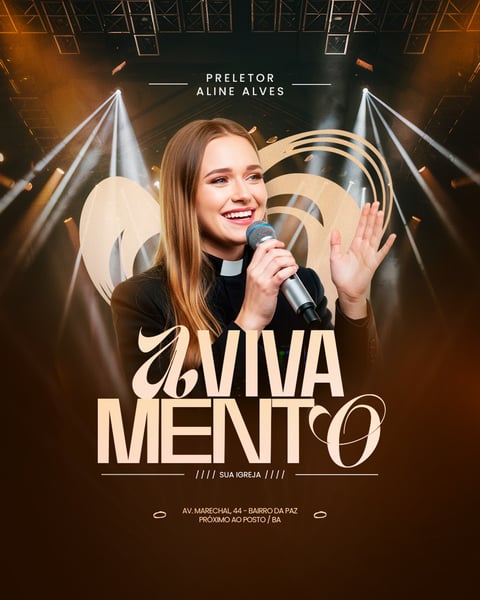 FLYER GOSPEL CULTO DOMINGO DE LOUVOR E ADORAÇÃO IGREJA SOCIAL MEDIA PSD EDITÁVEL