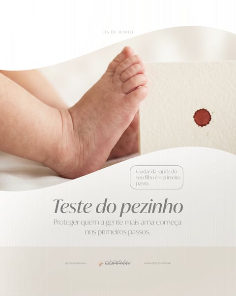 Teste do Pezinho Exame Neonatal Saúde do Bebê Social Media PSD Editável 5