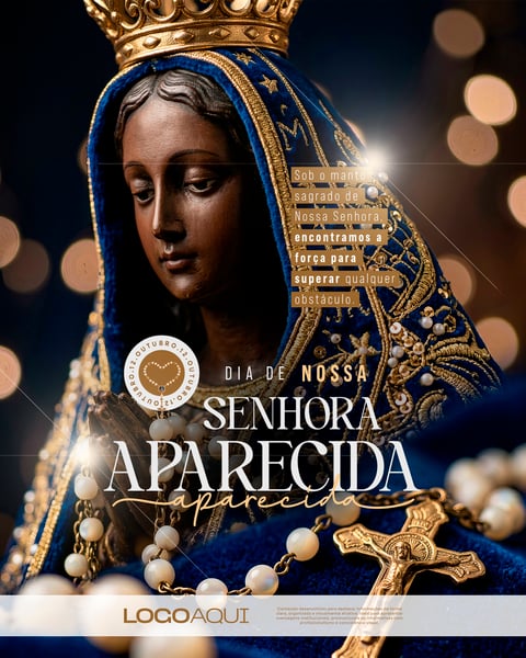 NOSTRA SENHORA APARECIDA ARTE RELIGIOSA SOCIAL MEDIA FLYER PSD EDITÁVEL