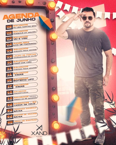 FLYER ARTISTA AGENDA DE SHOW SÃO JOÃO FEED