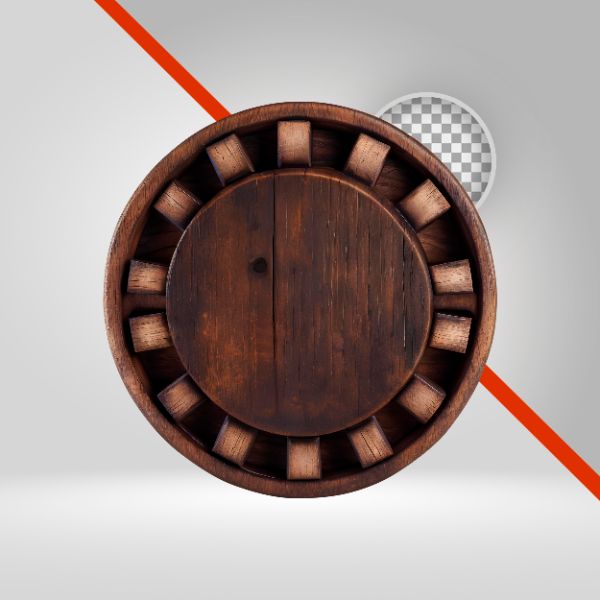 CÍRCULO DE MADEIRA 3D, ELEMENTO PNG, TÁBUA DE CORTE, ELIPSE PARA TEXTO, SERTANEJO, SÃO JOÃO, RODA, CAVALGADA, SELO 3D