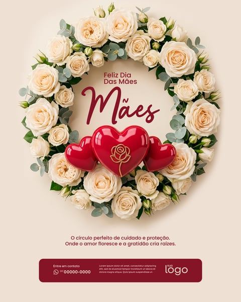 FELIZ DIA DAS MÃES GRATIDÃO CRIA RAÍZES SOCIAL MEDIA FEED PSD EDITÁVEL