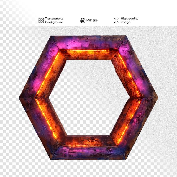 ELEMENTO DE MADEIRA COM LUZES | 3D | PARA COMPOSIÇÃO | IMAGEM SEM FUNDO