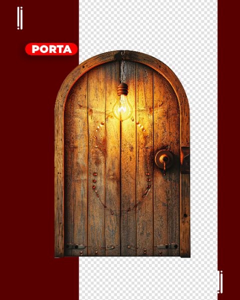 PORTA DE MADEIRA | PARA COMPOSIÇÃO | IMAGEM SEM FUNDO | PSD EDITÁVEL