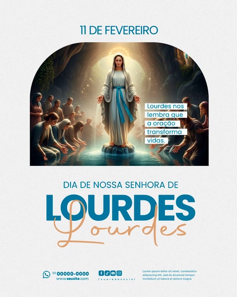 DIA DE NOSSA SENHORA DE LOURDES 11 DE FEVEREIRO SOCIAL MEDIA PSD EDITÁVEL 9