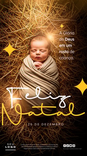 FELIZ NATAL CRISTÃO RELIGIOSO 25 DE DEZEMBRO STORY SOCIAL MEDIA PSD EDITÁVEL 3
