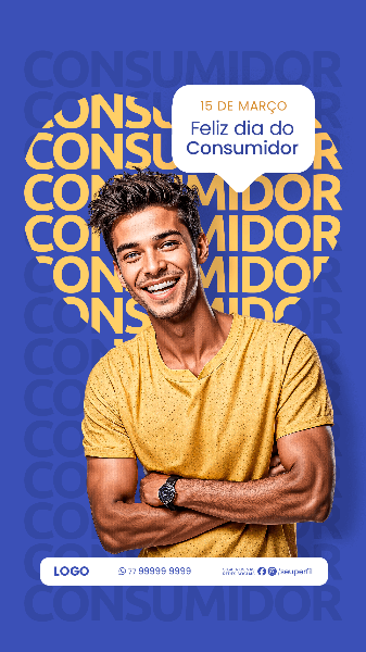 15 DE MARÇO - DIA DO CONSUMIDOR SOCIAL MEDIA AZUL