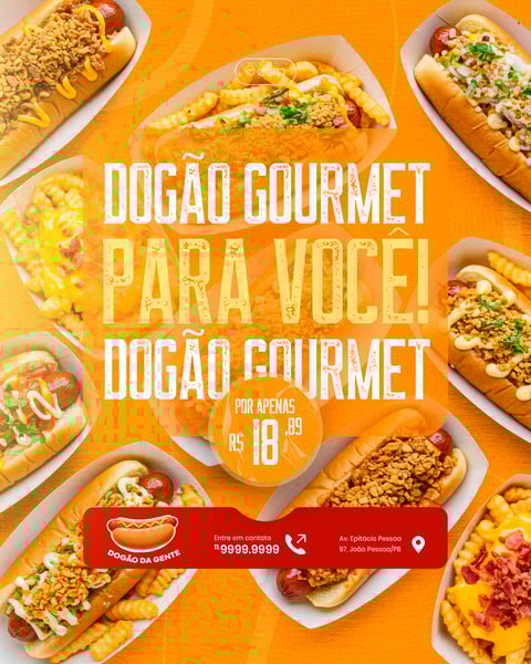 CACHORRO QUENTE HOT DOG LANCHE SOCIAL MEDIA FEED POST EDITÁVEL