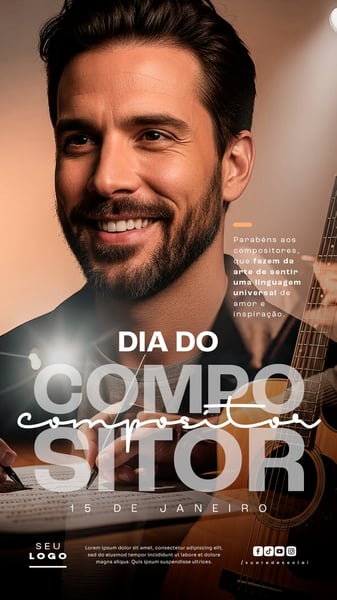 DIA DO COMPOSITOR 15 DE JANEIRO STORY SOCIAL MEDIA PSD EDITÁVEL 1