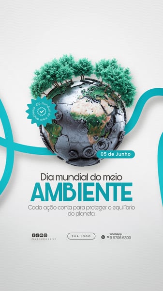 05 DE JUNHO - DIA MUNDIAL DO MEIO AMBIENTE SOCIAL MEDIA PSD EDITÁVEL