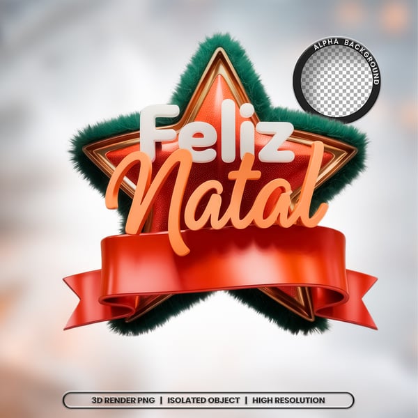 TBS SELO 3D RENDER FELIZ NATAL ELEMENTO ÍCONE PSD PNG (876)