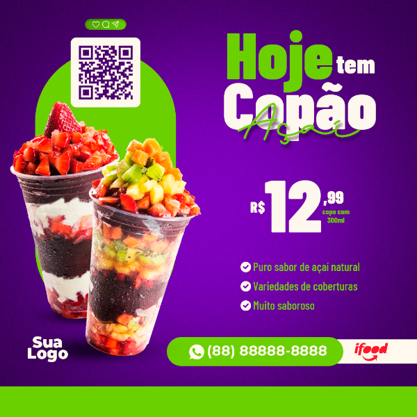 HOJE TEM COPÃO DE AÇAÍ SOCIAL MEDIA