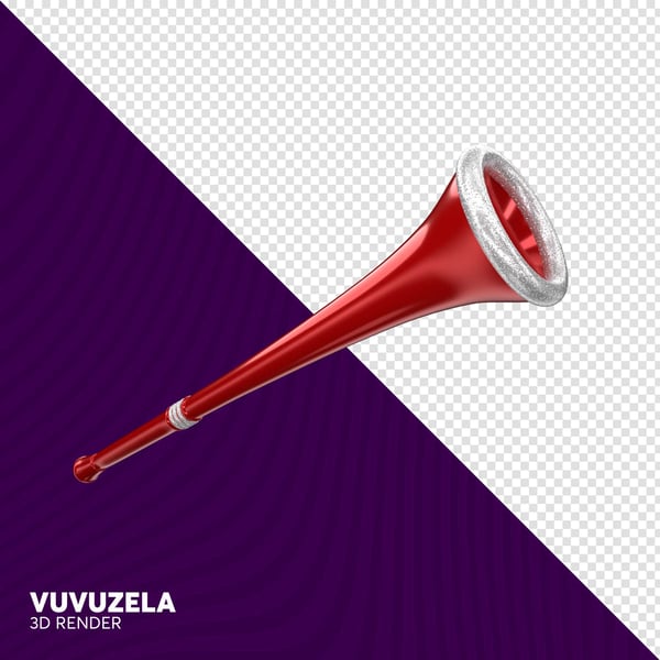 ELEMENTO 3D VUVUZELA CORNETA CARNAVAL PNG
