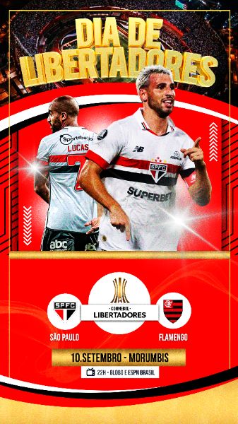 FLYER ESPORTIVO DIA DE LIBERTADORES SÃO PAULO STORIES