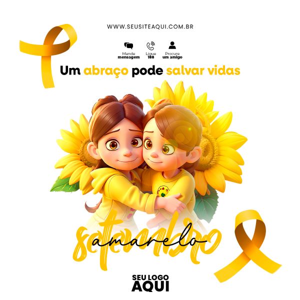FEED QUADRADO - SETEMBRO AMARELO | SOCIAL MEDIA - PSD EDITÁVEL