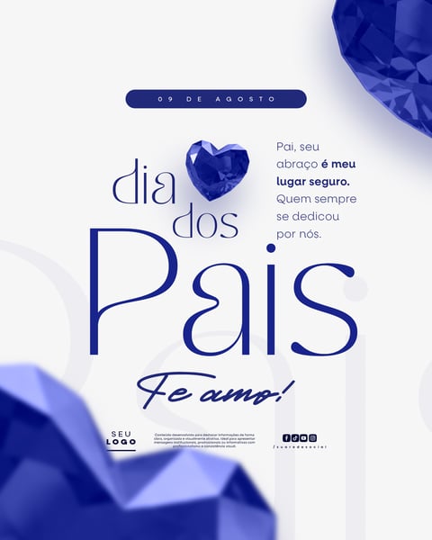 DIA DOS PAIS 09 DE AGOSTO SOCIAL MEDIA PSD EDITÁVEL 3