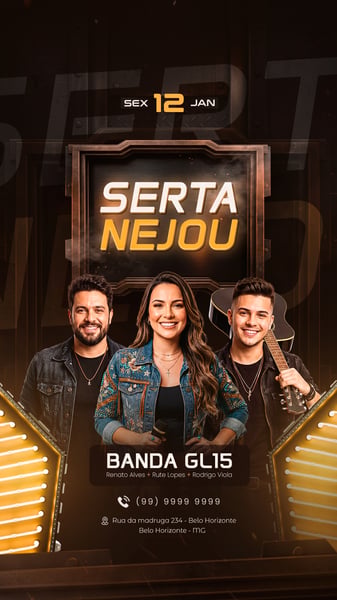 FLYER DE SHOW SERTANEJO PARA STORY PSD EDITÁVEL