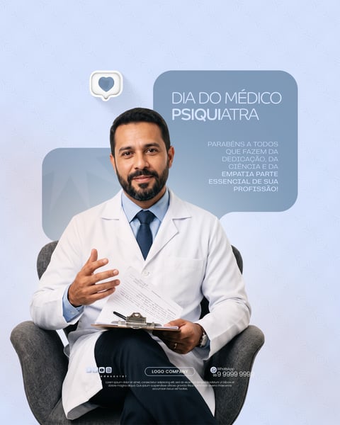 DIA DO MÉDICO PSIQUIATRA HOMENAGEM ESPECIAL SOCIAL MEDIA PSD EDITÁVEL 4