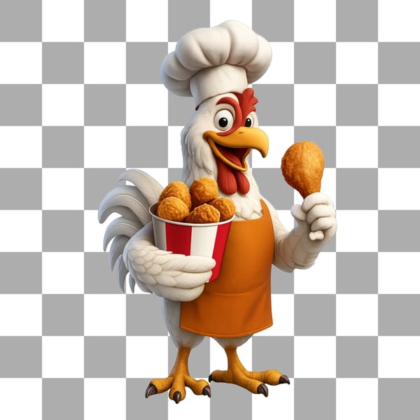 SOCIAL MEDIA MASCOTE FRANGO FRITO FASTFOOD