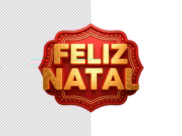 SELO 3D FELIZ NATAL EM PNG TRANSPARENTE