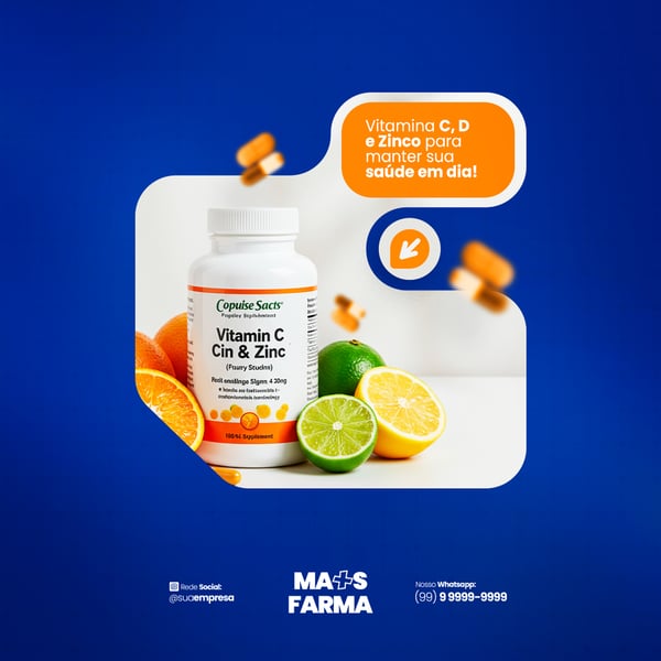 FARMÁCIA REMÉDIOS CÁPSULA FORMULAS MEDICAMNETOS PROMOÇÃO SOCIAL MEDIA PSD EDITÁVEL
