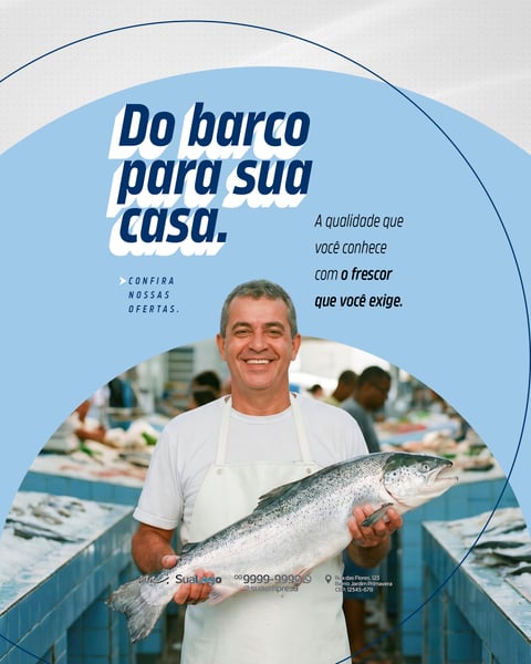 PEIXARIA PROMOÇÃO DE FRUTOS DO MAR E PEIXE FRESCO SOCIAL MEDIA PSD EDITÁVEL 2