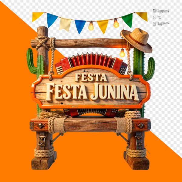 Festa Junina Placa Dupla Suspensa Sanfona Chapeu Cactos Png Transparente