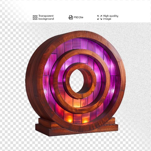 ELEMENTO DE MADEIRA COM LUZES | 3D | PARA COMPOSIÇÃO | IMAGEM SEM FUNDO