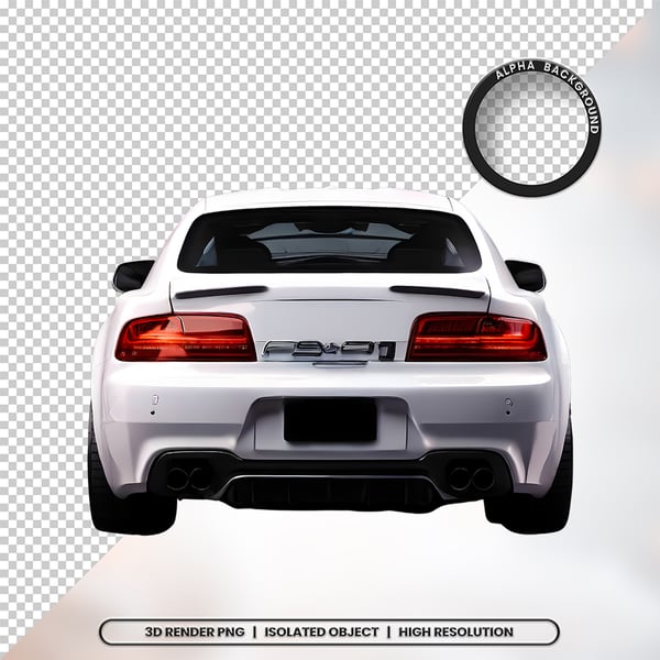 3D RENDER FUNDO DE UM CARRO ELEMENTO ÍCONE PSD PNG