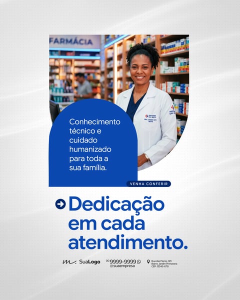 FARMÁCIA ATENDIMENTO ESPECIALIZADO E SAÚDE PÚBLICA SOCIAL MEDIA PSD EDITÁVEL 6