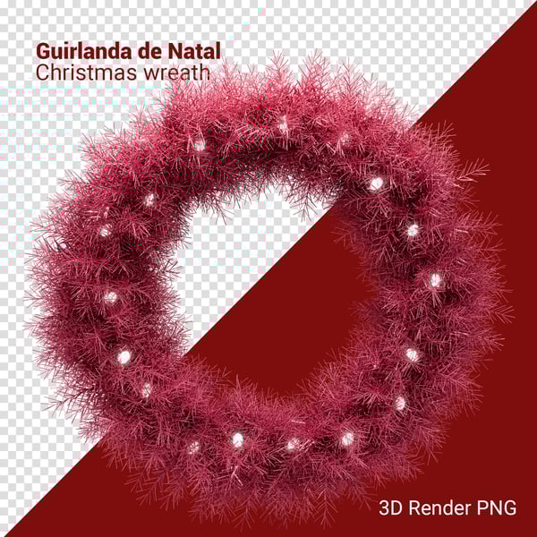 OCR GUIRLANDA DE NATAL 3D RENDER PNG PARA COMPOSIÇÃO (20)